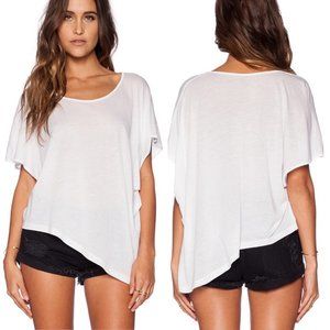 Blue Life Departure Short Sleeve Asymmetrical Slub Knit T-shirt White Small NWOT